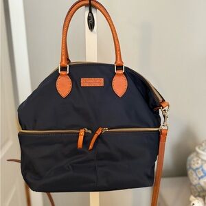 Dooney & Bourke nylon navy blue zippered satchel
